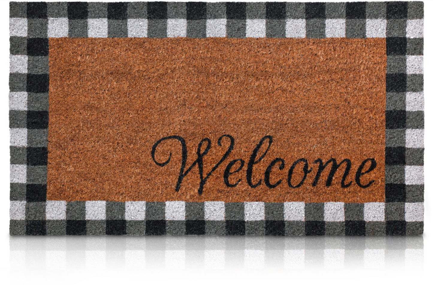 Buffalo Check Border Welcome Mat