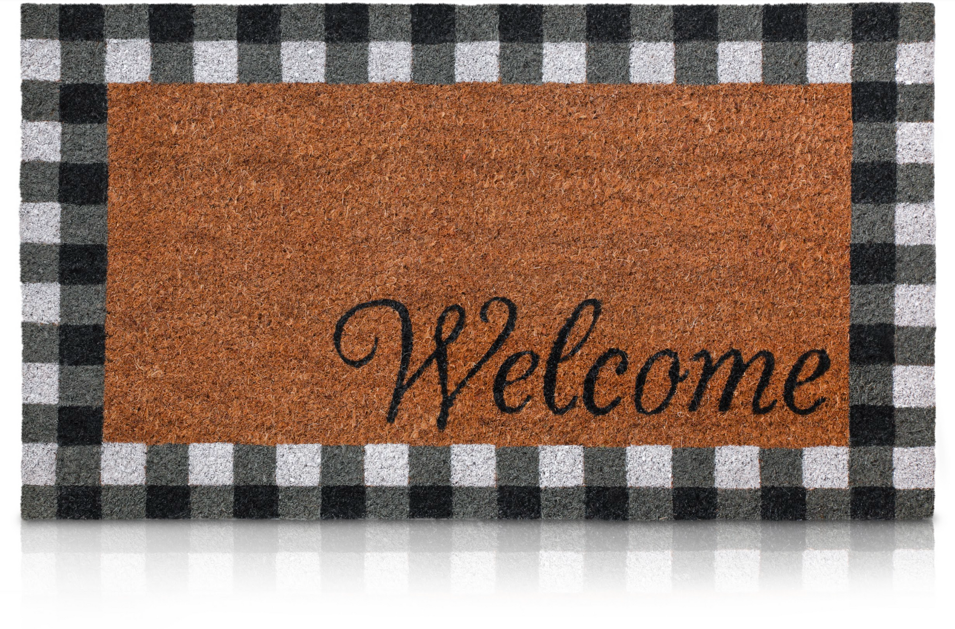 Black And White Buffalo Check Welcome Mat