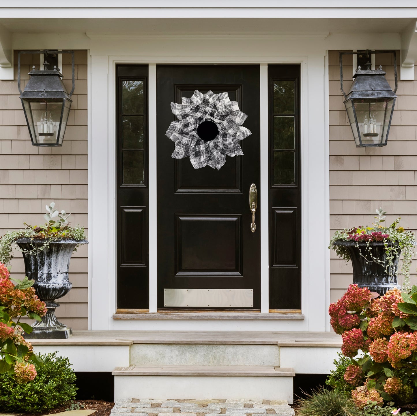 Sunflower Check Door Wreath